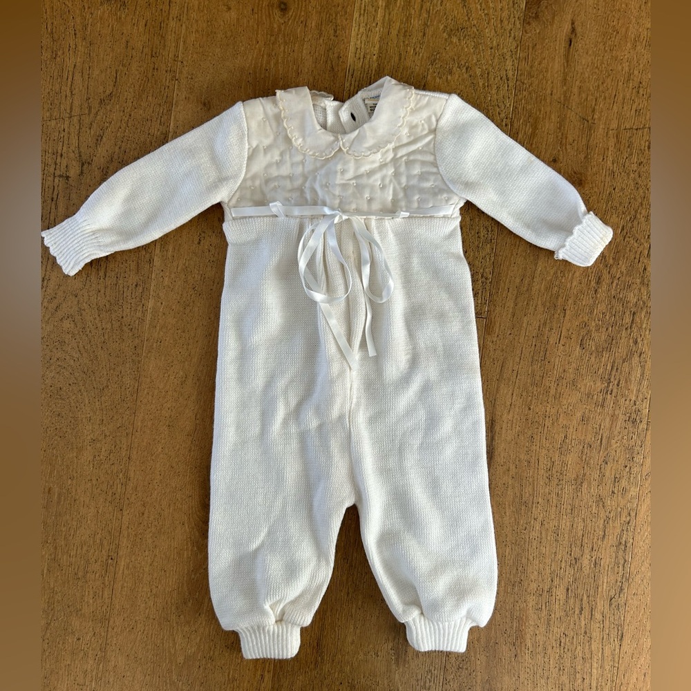 VTG 80s Mothercare Baptism Outfit 0-6 Months Victorian